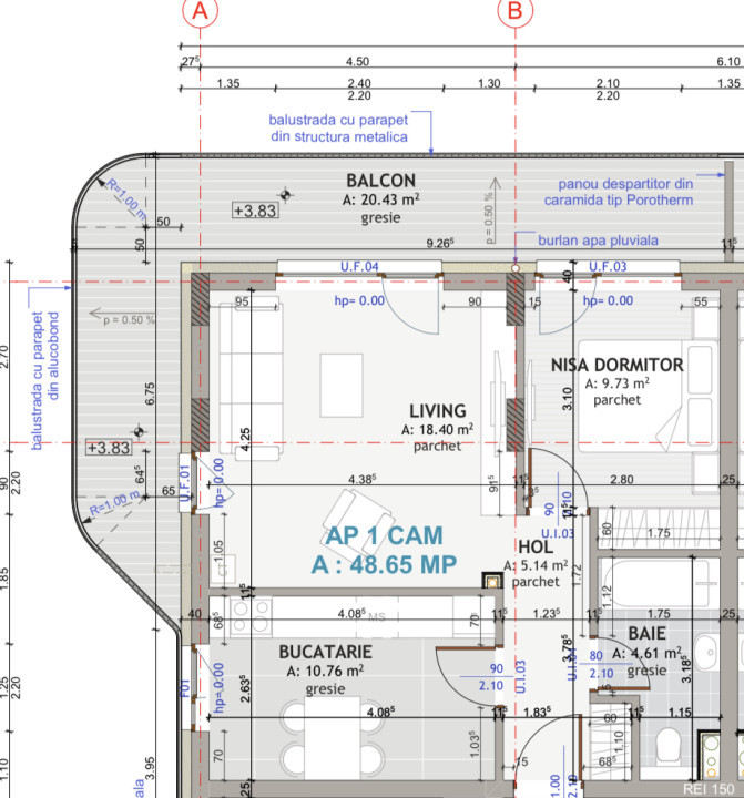 Apartament de 2 camere, 48,65 mp, etaj intermediar, zona exclusivista Centrala