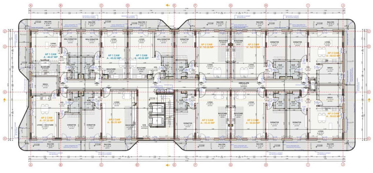 Apartament 2 camere, în bloc nou zona Catanelor Floresti