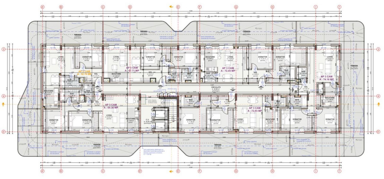 Apartament 2 camere, în bloc nou zona Catanelor Floresti