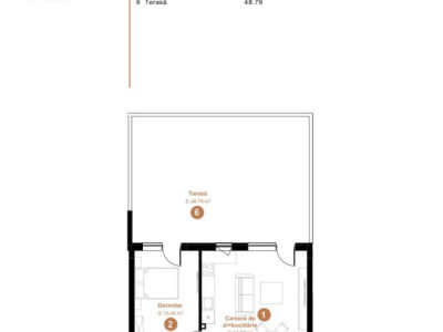 Apartament cu 2 camere la parter inalt