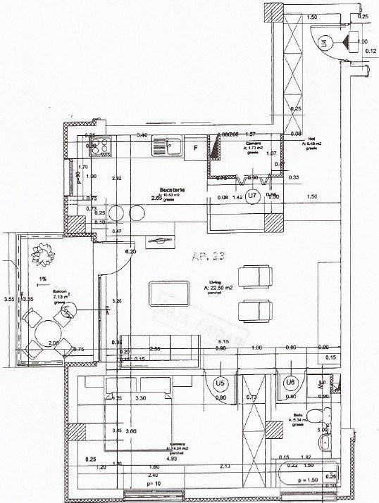 Apartament de 2 camere, 63 mp, zona Dambul Rotund