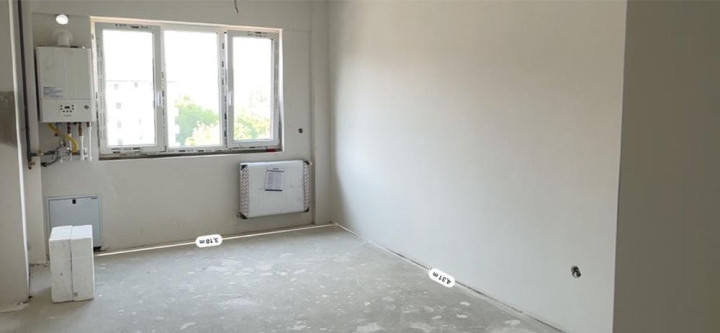 Apartament de 3 camere semifinisat, 58,5 MP, etaj intermediar, zona Vivo