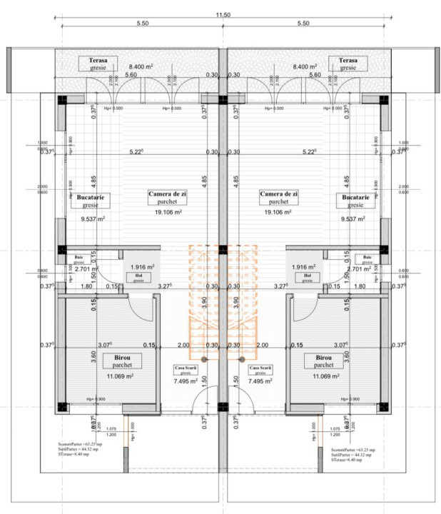 Duplex de vanzare, 4 camere, 120mp, 250mp teren, parcare, zona Apahida