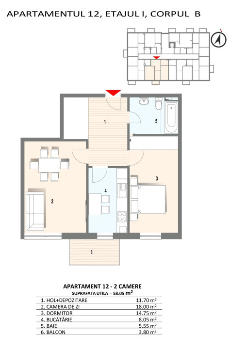 Ansamblu rezidential de 1-2-3 camere, SEMICENTRAL, 