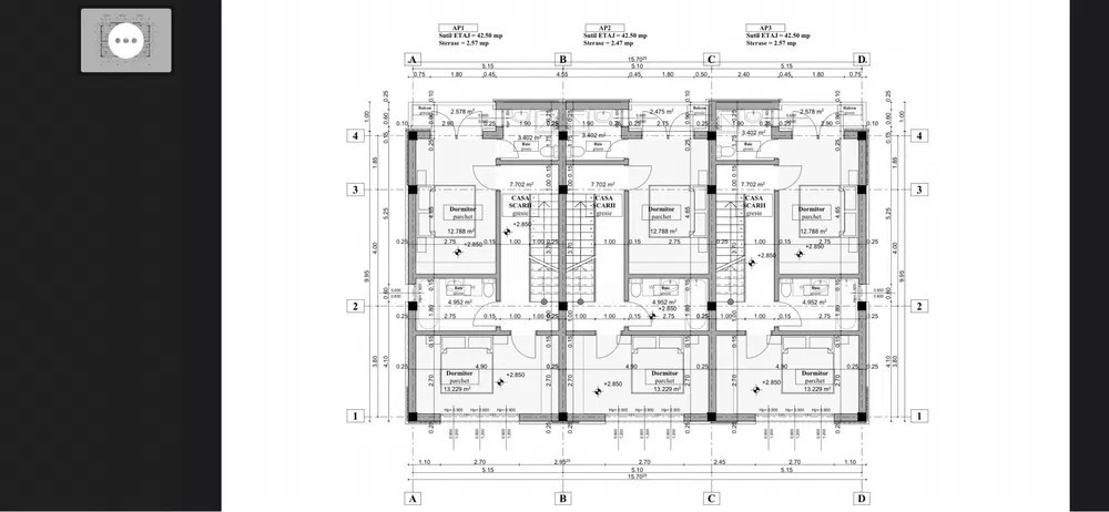 Teren cu Proiect Autorizat,3 Case Insiruite,strada Teilor,Floresti