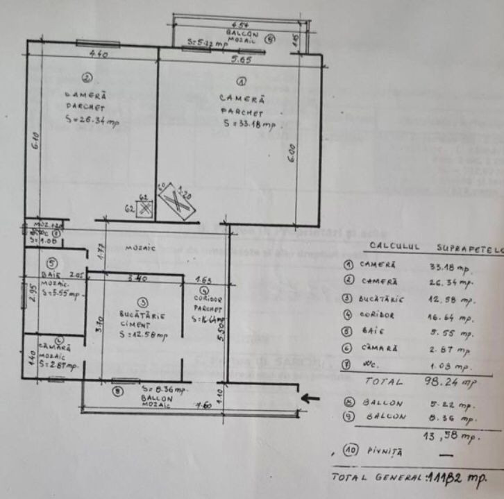 Apartament cu 2 camere in centru