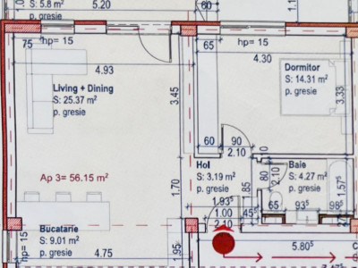 Apartament de 2 camere, 56 mp, finisat, balcon, parcare, Zona Eroilor