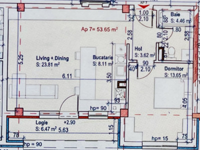 Apartament de 2 camere, 53,65 mp, finisat, parcare, zona Eroilor