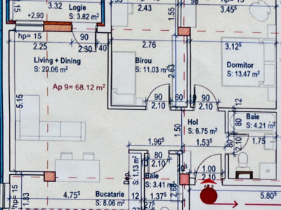 Apartament de 3 camere, 68 mp, finisat, parcare, zona Eroilor