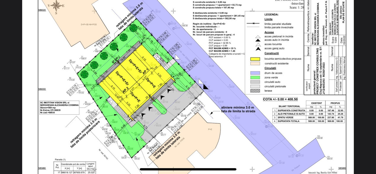 Oportunitate, Teren cu autorizatie, 569 mp, duplex, zona Donath Park