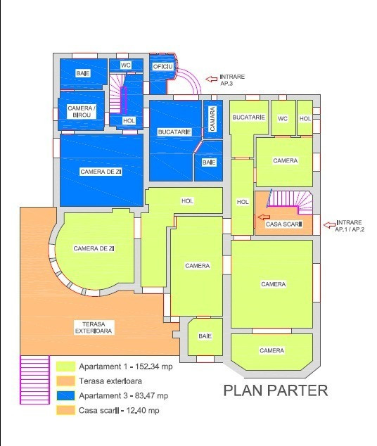 Apartament cu 5 camere situat in cadrului unui conac din inima Clujui