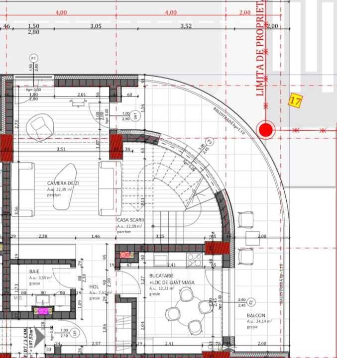 Penthouse semifinisat, 107,52 mp, terasa 24,14 mp, zona Vivo