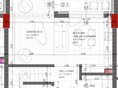 Penthouse semifinisat, 99,46 mp, terasa 7,08 mp, zona Vivo