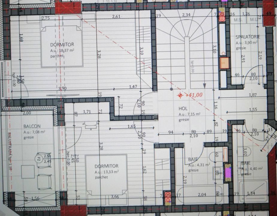 Penthouse semifinisat, 99,81 mp, balcon 7,08 mp, zona Vivo