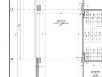 Spatiu comercial de 100mp, vitrina la strada, parcare, 5m inaltime