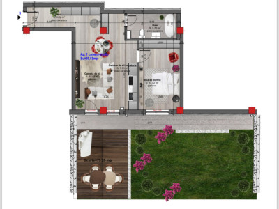 Apartament 2 camere, gradina 73mp, finisaje la alegere, parcare la parter, Terra