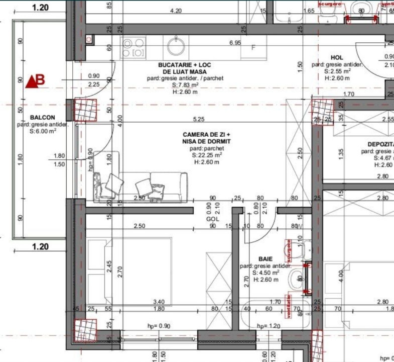 Apartament 2 camere semifinisat, 37 MP Plus balcon, Beta Residence