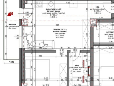 Apartament 2 camere semifinisat, 37 MP Plus balcon, Beta Residence