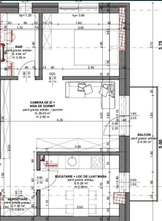 Apartament 3 camere, decomandat, 47 MP, Beta Residence 