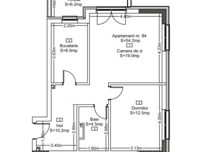 Apartament de 2 camere decomandate, 54 mp, zona Park Lake