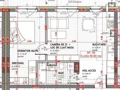 Apartament de 2 camere ,47 mp cu terasa Avram Iancu