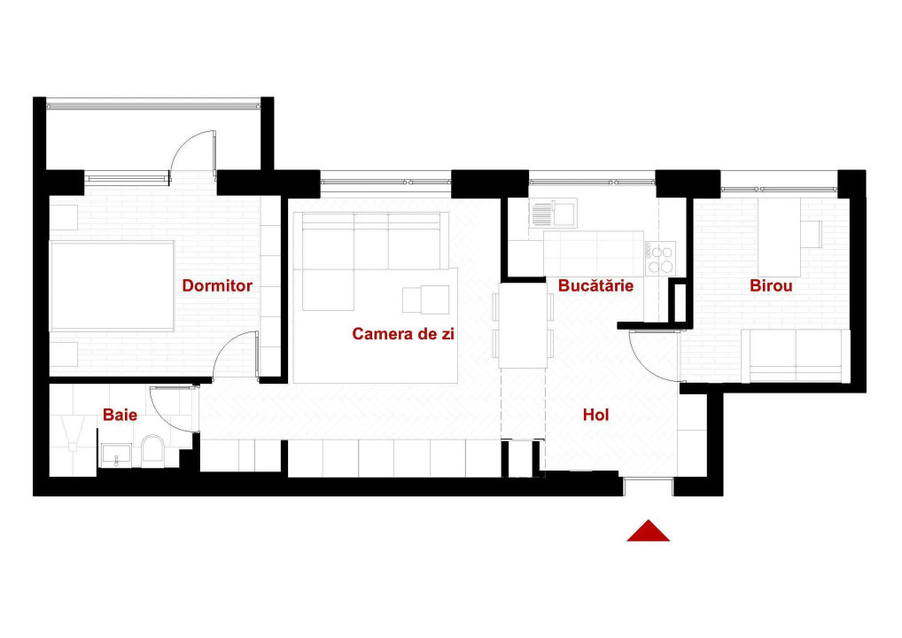 Apartament de 3 camere de inchiriat, 57 mp. parcare, P-ta Mihai Viteazul