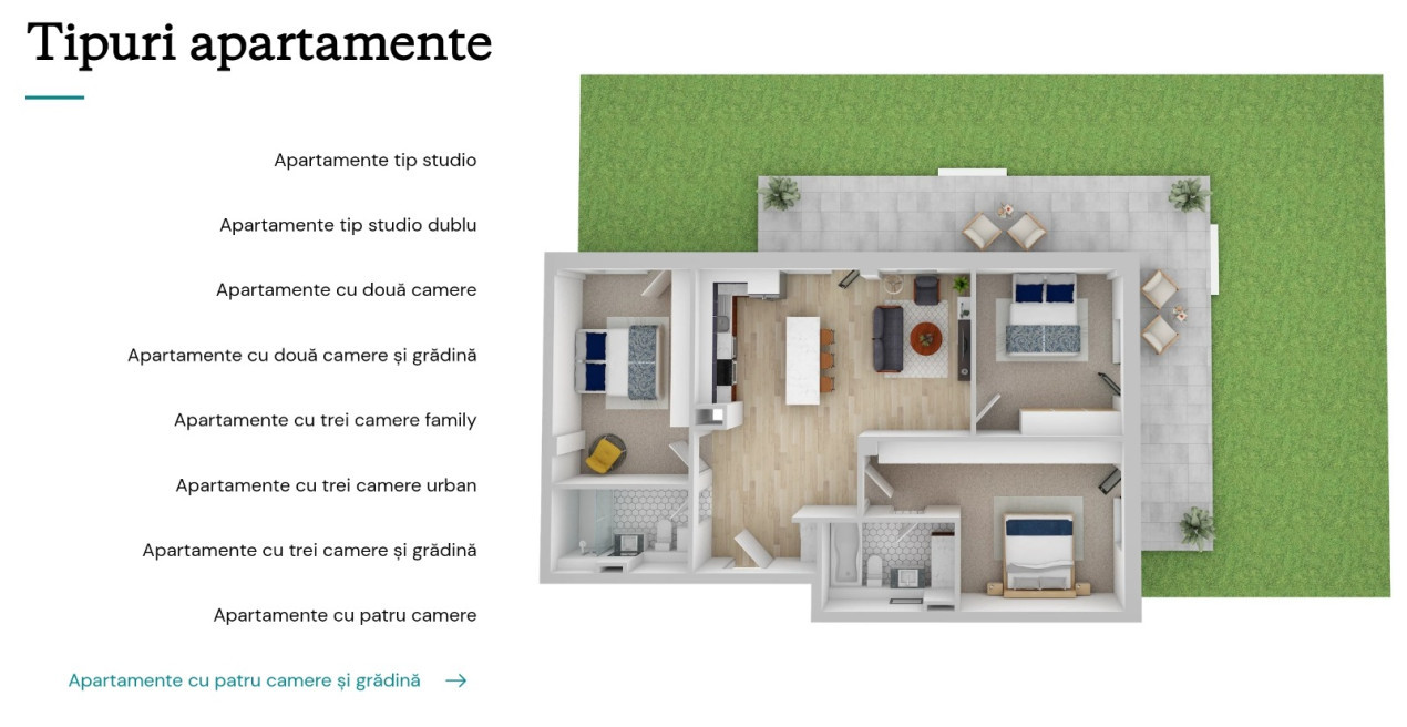 Ansamblu- apartamente cu 1-4 camere, semifinisate, zona Buna-Ziua