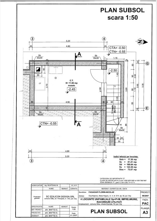 Casa individuală de 4 camere, 138 mp, teren 275 mp, zona Gilau