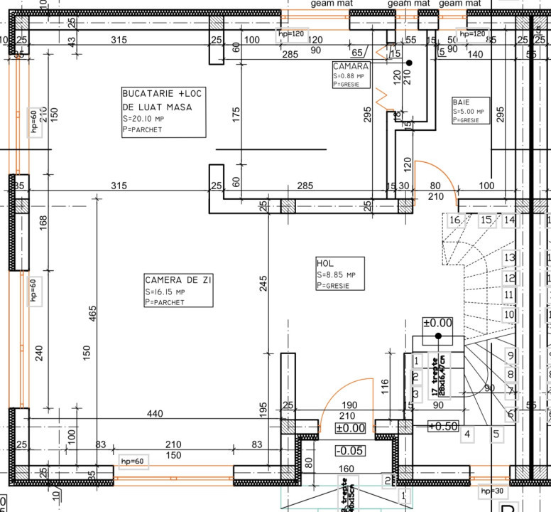 Casa tip duplex, 4 camere, 120 mp, semifinisat, Zona Avram Iancu