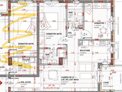 Apartament de 3 camere, 68.15 mp,ultra finisat, zona Avram Iancu