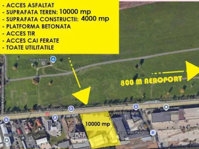 Teren intravilan 10000m2 Cluj-Napoca, langa aeroport, Acces asfalt/CFR