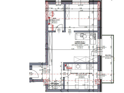 Apartament cu 3 camere 47mp semifinisat zona Valea Chintaului