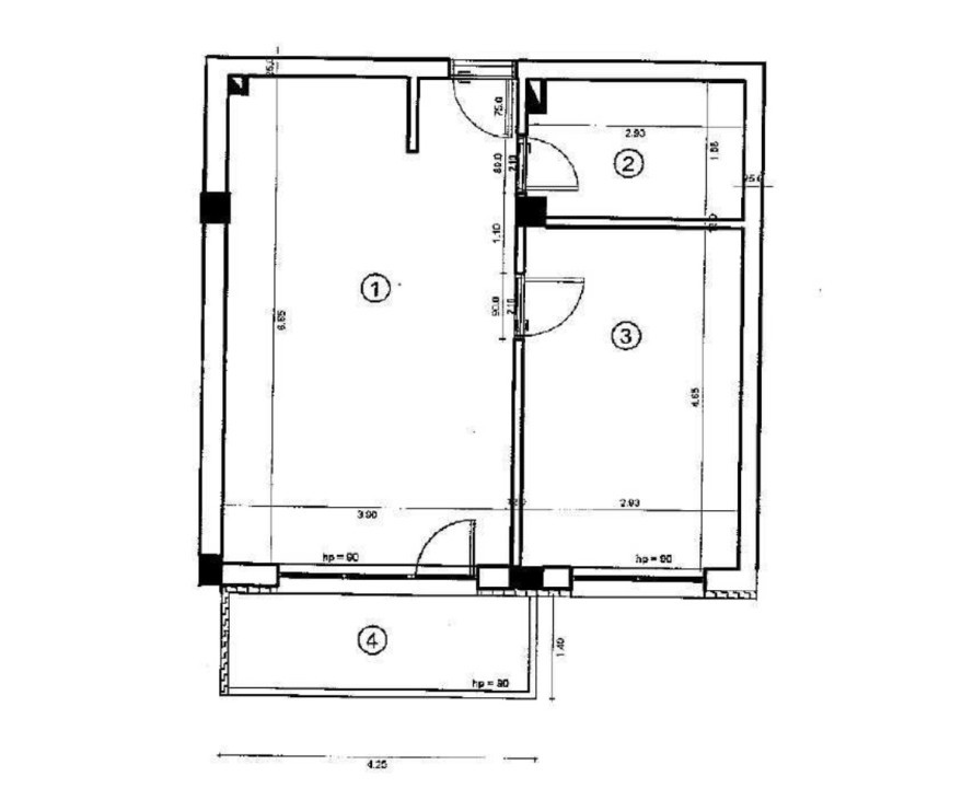 Apartament 2 camere semidecomandat 