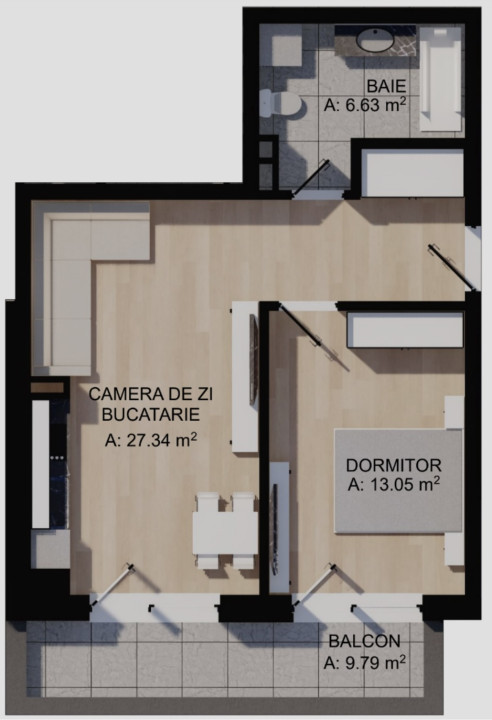 Apartament de 2 camere, Finisat, Parcare, TVA inclus, Terasa, Zona Eroilor.