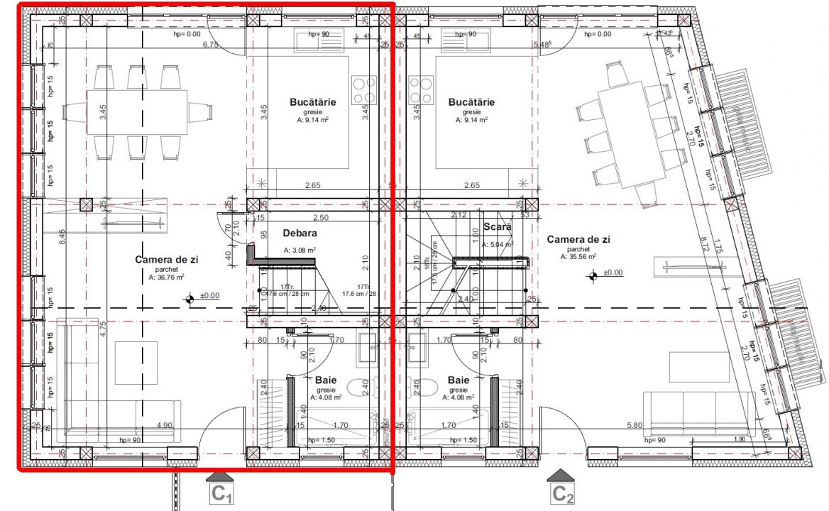 Duplex 4 camere, 156mp, in cartierul Dimbu Rotund