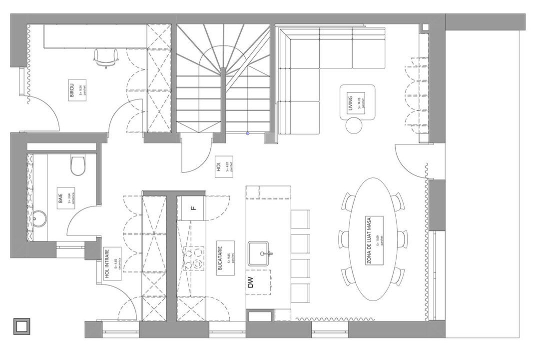 Casa tip duplex, 120 mp, 5 camere, Smart Home, Semifinisata, Chinteni