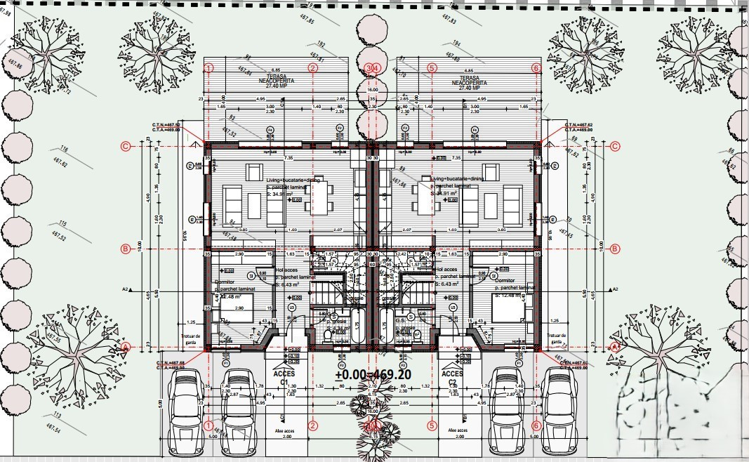 Casa tip Duplex, 5 camere,4 dormitoare 120 mp, parcare, Chinteni