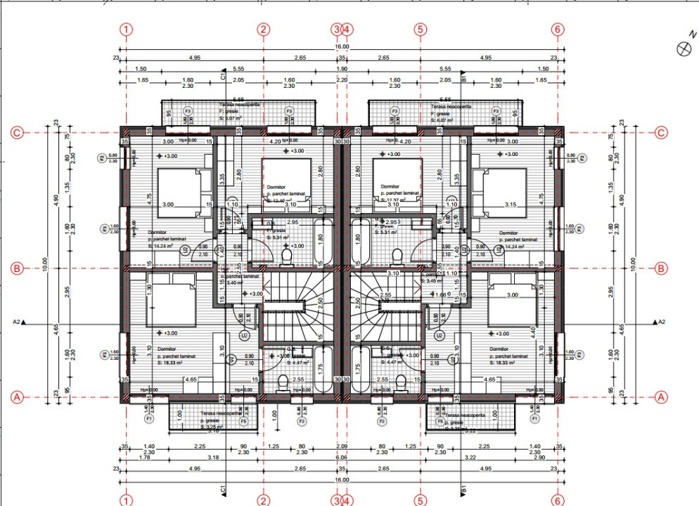 Casa tip Duplex, 5 camere,4 dormitoare 120 mp, parcare, Chinteni