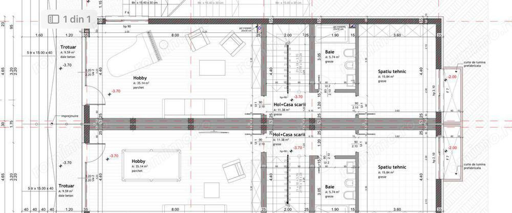 Unitate duplex 193 mp utili , 65 mp terase circulabile, Tineretului Voronet