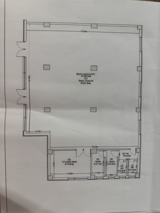 Spațiu comercial, parter, 282.5 mp utili, vitrină, zona Corneliu Coposu