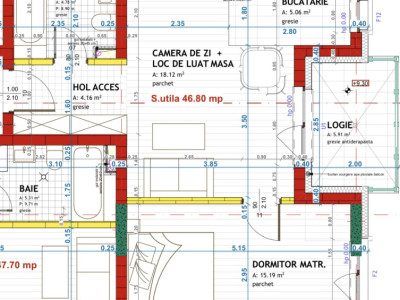 Apartament de 2 camere, 46.8 mp, Finisat, Zona Eroilor