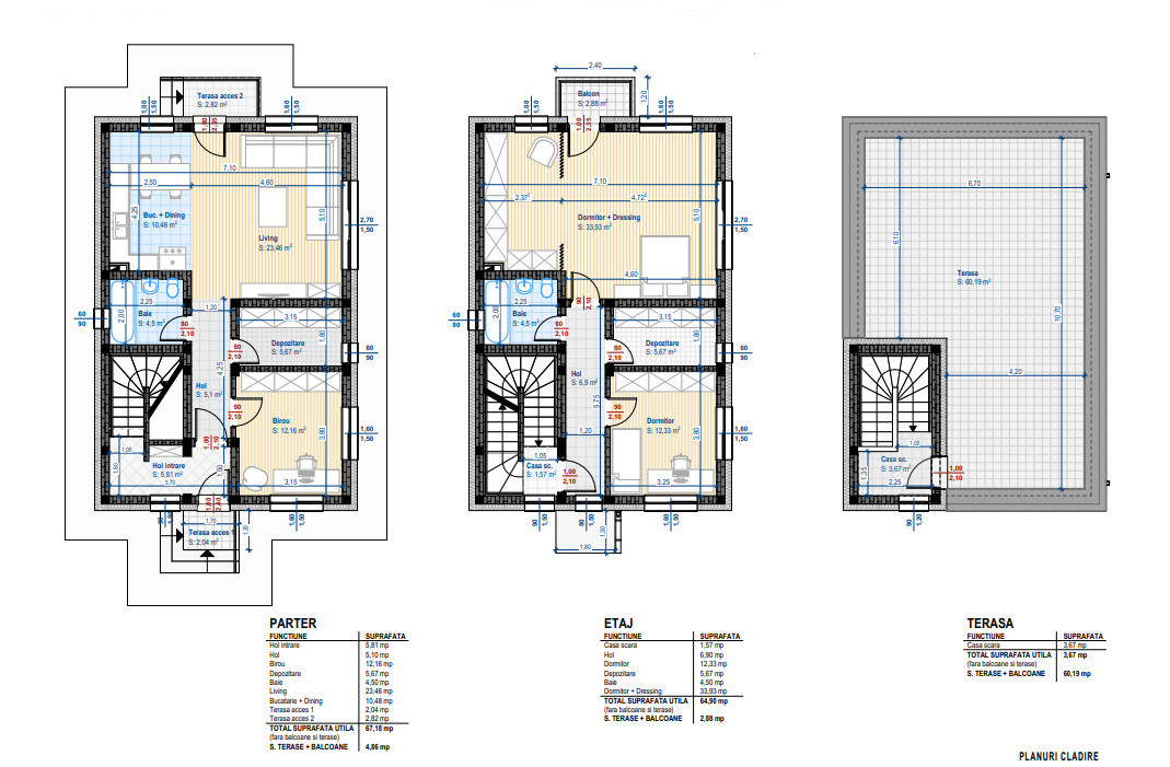 Casa individuala semifinisata 132mp utili plus 60 terasa si 300 mp teren 