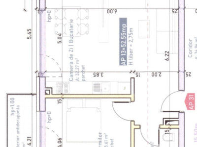 Oportunitate! Apartament 2 camere, 52,55 mp, finisat, bloc nou, Marasti