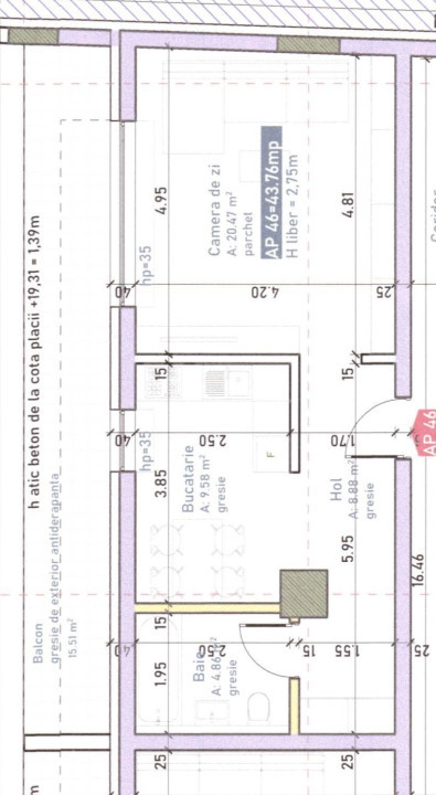 Oportunitate! Apartament 2 camere, 43,76 mp, finisat, bloc nou, Marasti