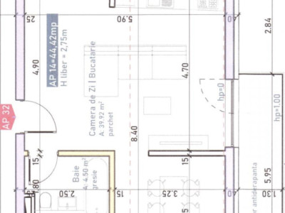 Oportunitate! Apartament 2 camere, 44,42 mp, finisat, bloc nou, Marasti