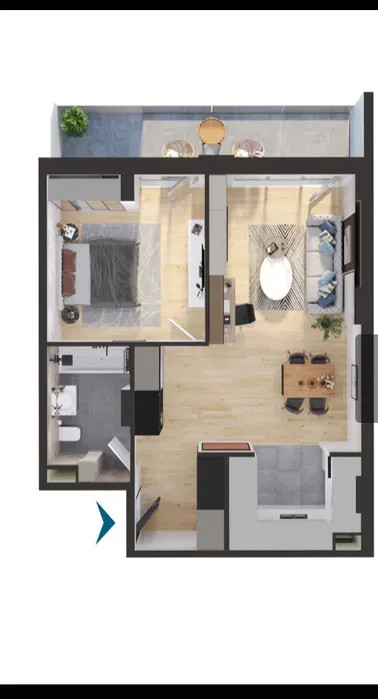 Apartament 2 camere ,57 mp,situat la Elit Rezident