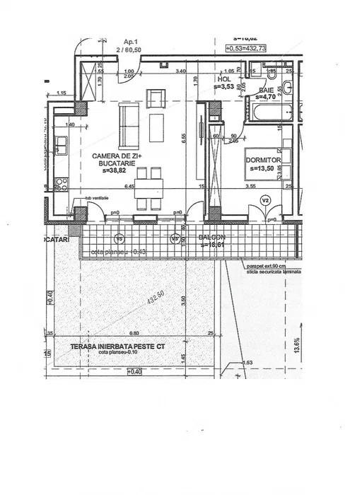 Apartament 2 camere 60 mp in in zona Andrei Muresanu