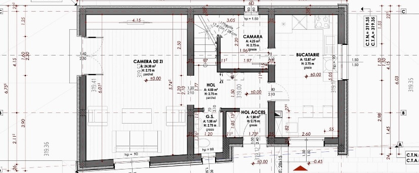 Casa individuala in Someșeni , teren 237 mp, suprafata utila 103 mp , curte 