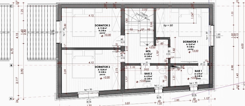 Casa individuala in Someșeni , teren 237 mp, suprafata utila 103 mp , curte 