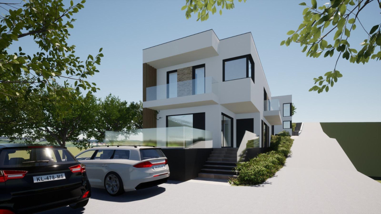 Casa modernă meticulos concepută suprafața 290 mp,81 mp terase, View superb